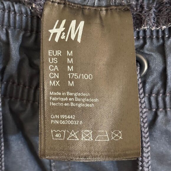 Men's H&M 5.5" Color Block Swim Shorts Medium Navy/Blue - Picture 3 of 3